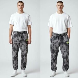 NBA Basketball Joggers Pants Tie-Dye Camouflage Three Pockets Elastic Waist Logo